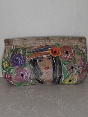 Vintage Handpainted Leather Satchel